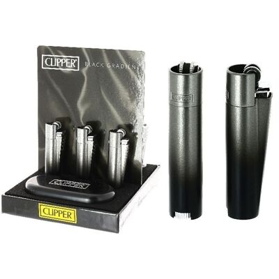Clipper-Feuerzeug aus Metall mit schwarzem Farbverlauf