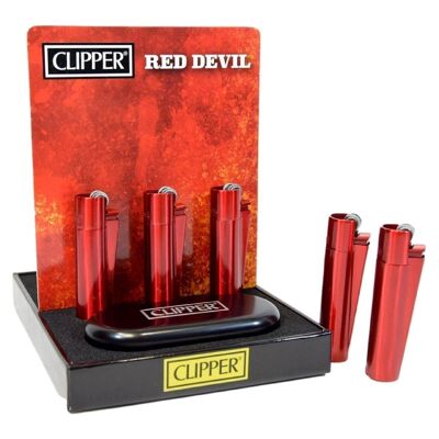 Accendino Clipper in metallo Red Devil