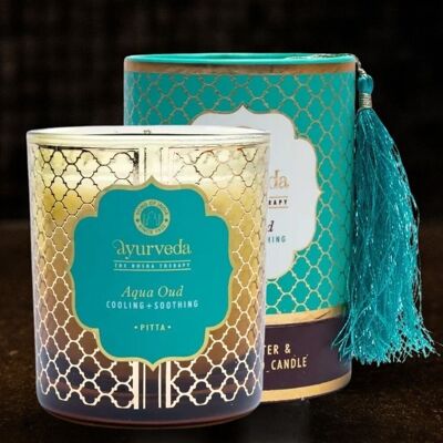 Song of India - Candela profumata Pitta aqua old ayurveda con 1 stoppino in vetro - 200 g