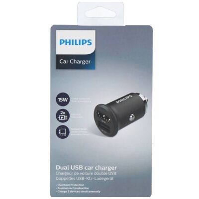 Cargador de coche doble USB Philips