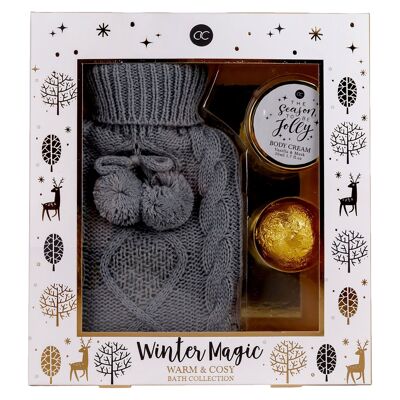 Well-being box with Winter Magic knitted hot water bottle