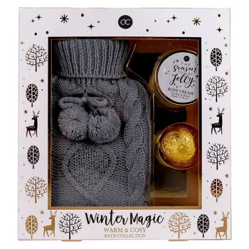 Coffret bien-être avec bouillotte tricotée Winter Magic