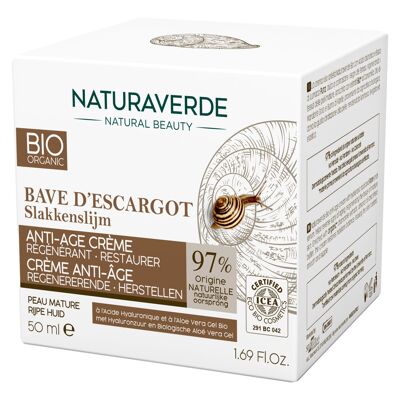Crème anti-âge à la bave d’escargot NATURAVERDE - 50ml