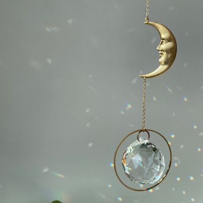 Suncatcher moon / light catcher / window crystal / prism