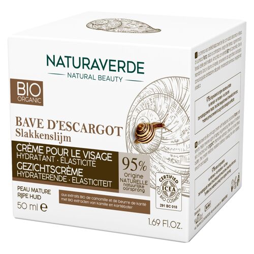 Crème visage à la bave d'escargot NATURAVERDE - 50ml