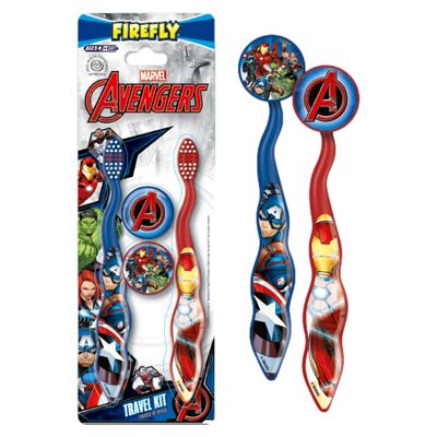 Set 2 spazzolini da denti con cappuccio Avengers FIREFLY