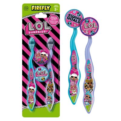 Set 2 brosses à dents avec capuchon LOL Surprise FIREFLY