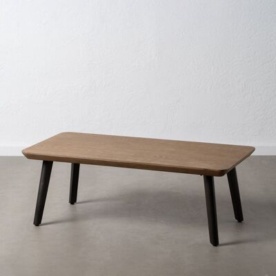 NATURAL-BLACK WOOD-METAL COFFEE TABLE