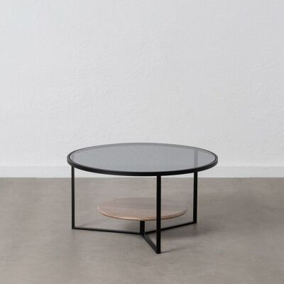 BLACK-NATURAL COFFEE TABLE DM-METAL