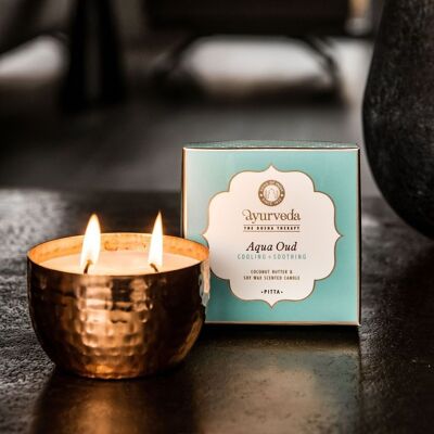 Song of India - Pitta Aqua Oud scented candle with 2 wicks in a 200g jar