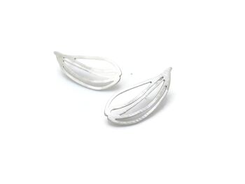 Boucles d’oreilles botaniques Silver Stud, boucles d’oreilles de conception linéaire 5