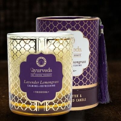 Song of India - Tridosha lavender lemongrass ayurveda scented candle with 1 wick in glass - 200 g