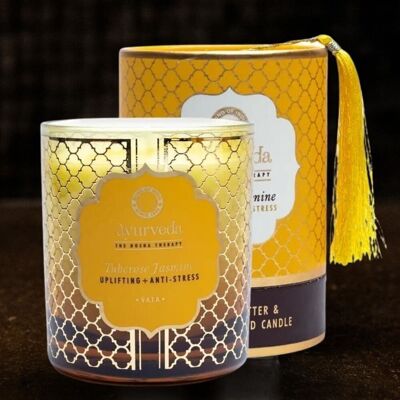 Song of India - Bougie parfumée ayurvédique Vata tubéreuse jasmin avec 1 mèche en verre - 200 g