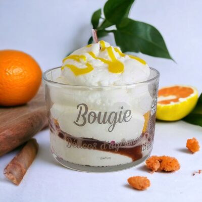 BOUGIES PARFUMÉES EN VERRE "GOURMANDE", 125G | COUPE DE CHOCOLAT AU CITRON