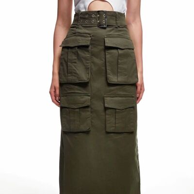 Pocket skirts with belt KHAKI - CAPRI