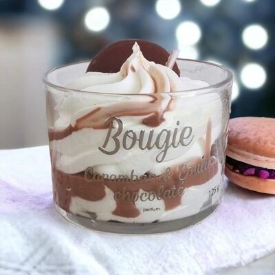 SCENTED CANDLES IN GLASS "GOURMANDE", 125G | CARAMEL & CHOCOLATE SAUCE