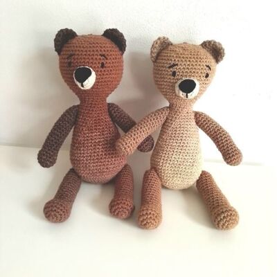 Crochet bear plush toy, artisanal plush toy compliant with CE standards