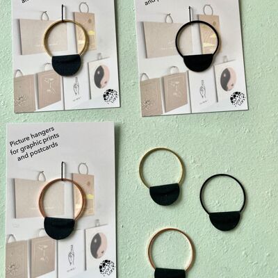 Picture hanger circle small 3cm, gold, black and rose gold