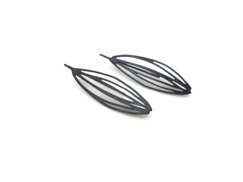 Botanical Dangle Earrings in Oxidized Silver