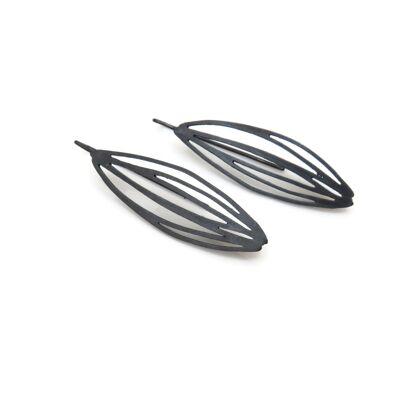 Botanical Dangle Earrings in Oxidized Silver