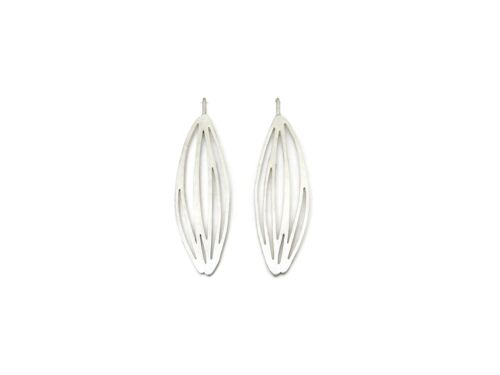 Long Silver Dangle Earrings Botanical Inspiration