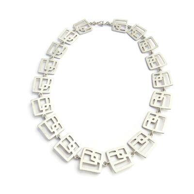 Modernistische Silberstücke-Halskette