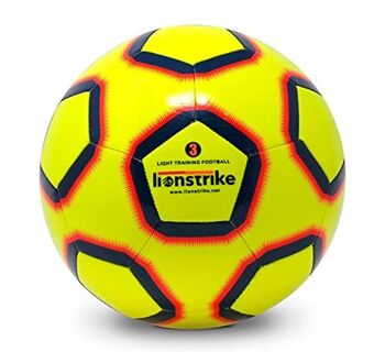 Lionstrike Ballon de football taille 3 Lite avec technologie NeoBladder, ballon de football léger pour enfants (3 à 7 ans) pour garçons/filles, entraînement/coaching en intérieur ou en extérieur (jaune) 1