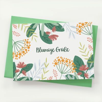 Greeting card Flowery greetings