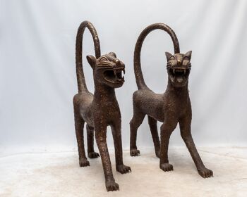 Figurine décorative XL Tigre Igbira en bronze 2