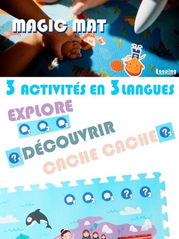 Tapis d'éveil éducatif et d'activités interactif avec stylo électronique pour découvrir le monde en Français en Anglais et en Espagnol 5