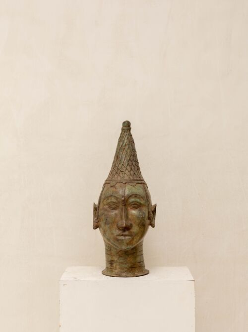 Cabeza decorativa en bronce Benín - Eweka