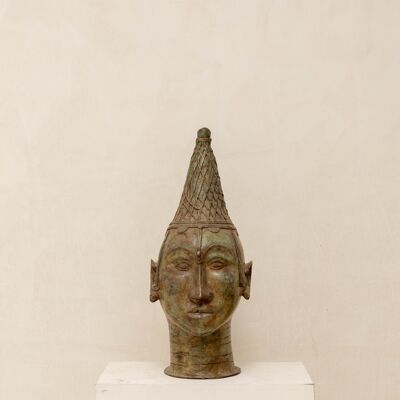 Tête décorative en bronze du Bénin - Eweka