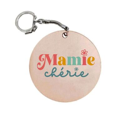 Porte-clés en bois - Mamie chérie