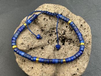 Bracelet Shamballa ajustable, perles en Lapis Lazuli naturel 2