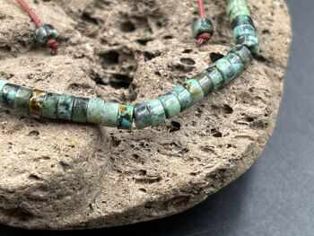 Bracelet Shamballa ajustable, perles en Turquoise Africaine naturelle 3