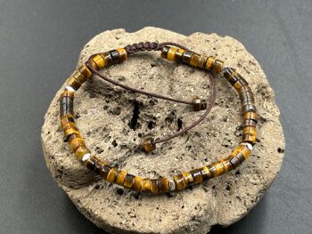 Bracelet Shamballa ajustable, perles en oeil de tigre naturel 1