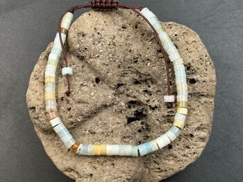 Bracelet Shamballa ajustable, perles en Amazonite naturelle 2
