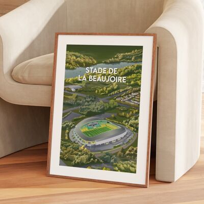 Cartel de fútbol - Nantes y su estadio Beaujoire