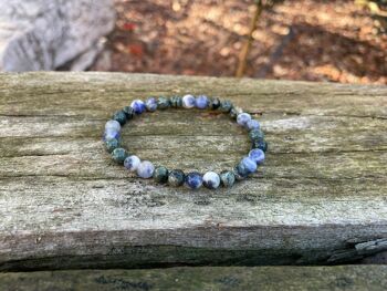 Bracelet élastique de Lithothérapie en Sodalite et Jaspe Kambaba 1