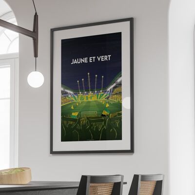 Football poster - Nantes and its Yellow and Green atmosphere