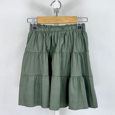 Cotton skirt with ruffle and elasticated waist for girls