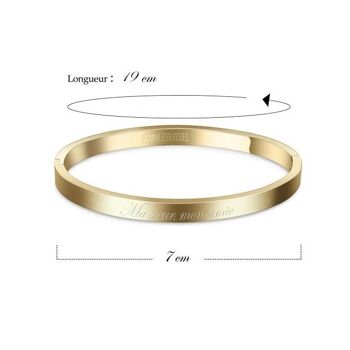 Bracelet acier inoxydable avec message Je t'aime mon coeur 3