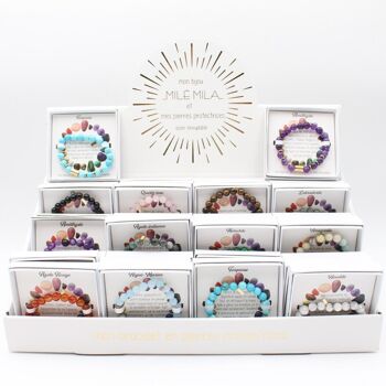 Pack de 36 bracelets en pierres naturelles et acier 1