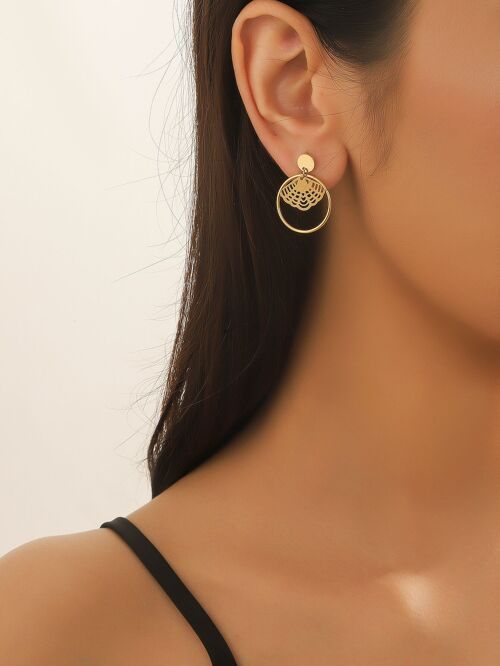 BOUCLES D'OREILLES À CLOU EN ACIER INOXYDABLE 24BOA114