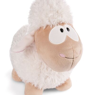 Cuddly toy sheep white 35cm standing GREEN