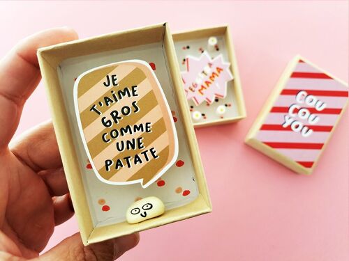 Boîte à message "Je t'aime gros comme une patate"  Saint-Valentin