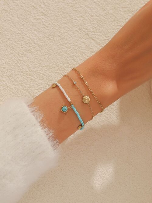 ENSEMBLE DE 3 BRACELETS ACIER INOXYDABLE 24BRA129