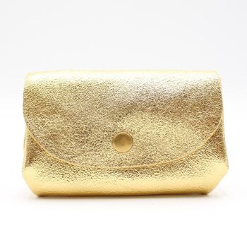 Petit Porte-Monnaie pour femme en Cuir Pailleté 3 Poches 7