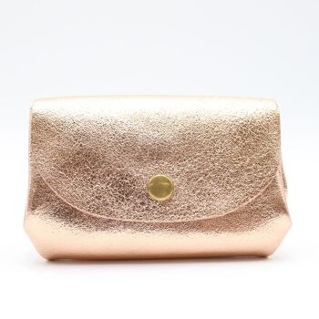 Petit Porte-Monnaie pour femme en Cuir Pailleté 3 Poches 22