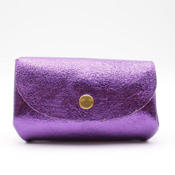 Petit Porte-Monnaie pour femme en Cuir Pailleté 3 Poches 27